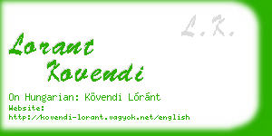 lorant kovendi business card